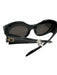 Balenciaga Blue Black Acetate Logo Curved Cat Eye Sunglasses Blue Black