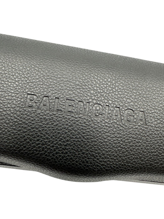 Balenciaga Blue Black Acetate Logo Curved Cat Eye Sunglasses Blue Black