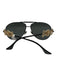 Versace Black & Gold Metal Medusa Brow Bar Aviator Sunglasses Black & Gold