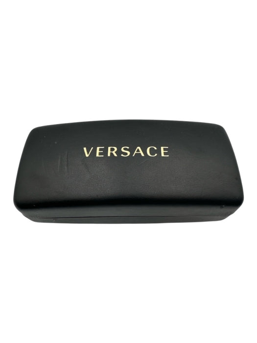 Versace Black & Gold Metal Medusa Brow Bar Aviator Sunglasses Black & Gold