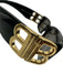 Balenciaga Black & Gold Acetate Loop Rectangle Sunglasses Black & Gold
