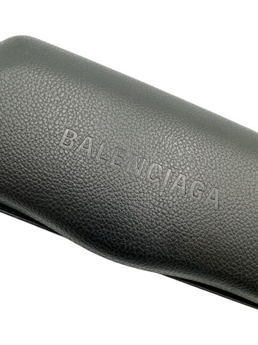 Balenciaga Black & Gold Acetate Loop Rectangle Sunglasses Black & Gold