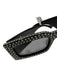 Gucci Black Acetate Rhinestone Rectangle Sunglasses Black