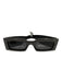 Gucci Black Acetate Rhinestone Rectangle Sunglasses Black