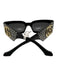 Gucci Black Acetate Rhinestone Rectangle Sunglasses Black