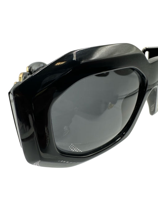 Versace Black Acetate Bezel Oversized Square Sunglasses Black