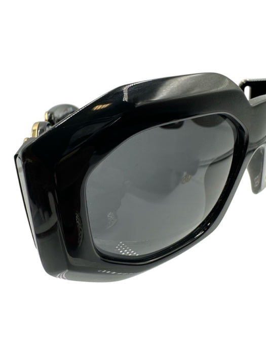 Versace Black Acetate Bezel Oversized Square Sunglasses Black