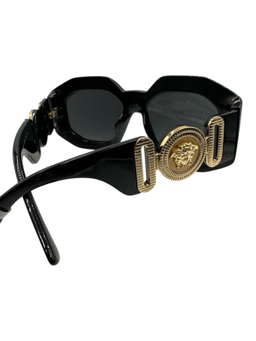 Versace Black Acetate Bezel Oversized Square Sunglasses Black