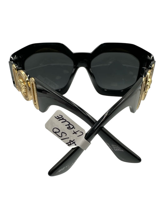 Versace Black Acetate Bezel Oversized Square Sunglasses Black