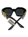 Versace Black Acetate Bezel Oversized Square Sunglasses Black