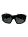 Versace Black Acetate Bezel Oversized Square Sunglasses Black