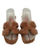 Hermes Shoe Size 39 Dusty Pink shearling Cut Out Slide Sandals Dusty Pink / 39