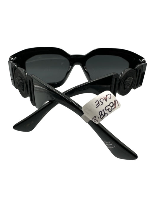 Versace Black Acetate Bezel Rectangle Sunglasses Black