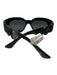 Versace Black Acetate Bezel Rectangle Sunglasses Black