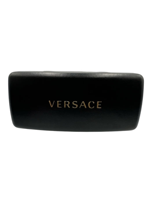 Versace Black Acetate Bezel Rectangle Sunglasses Black