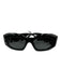 Versace Black Acetate Bezel Rectangle Sunglasses Black