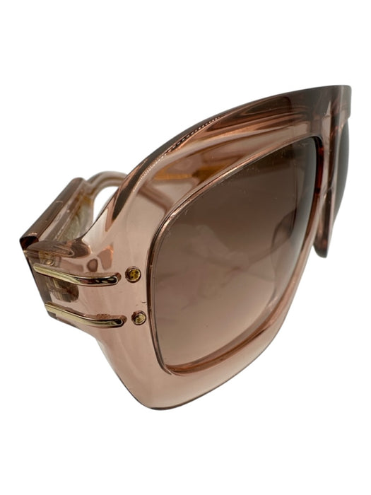Dior Rose Gold Acetate Translucent Logo Gradient Shield Sunglasses Rose Gold