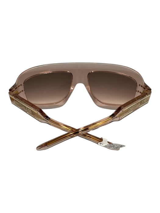 Dior Rose Gold Acetate Translucent Logo Gradient Shield Sunglasses Rose Gold