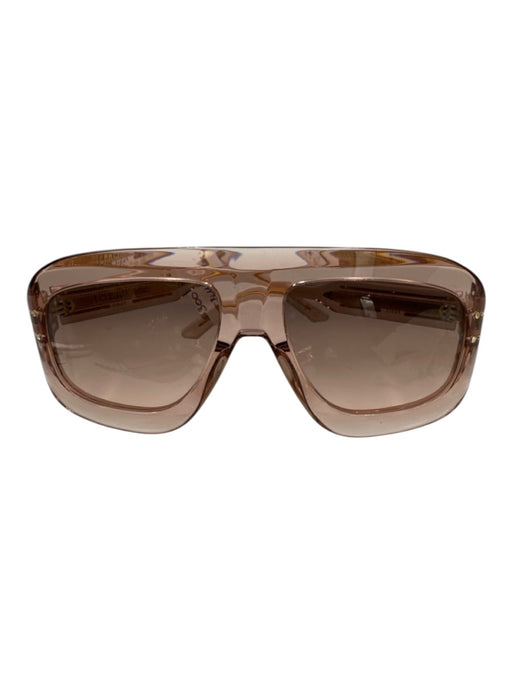 Dior Rose Gold Acetate Translucent Logo Gradient Shield Sunglasses Rose Gold