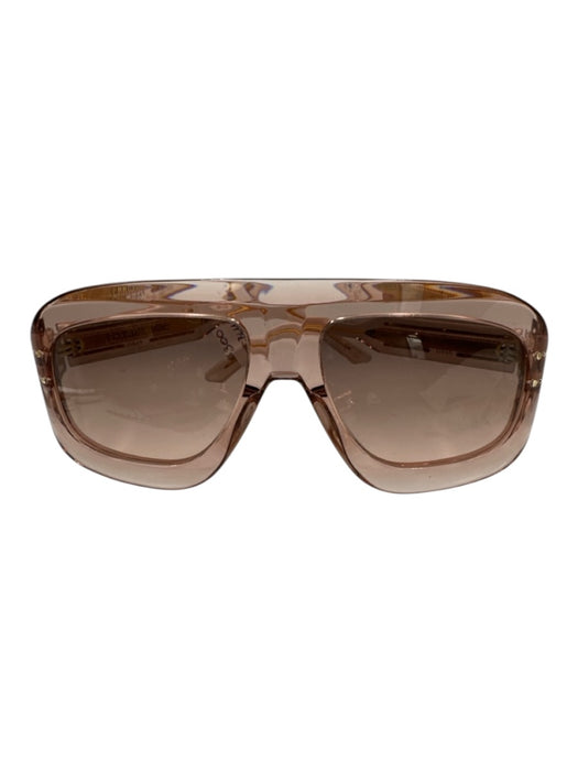 Dior Rose Gold Acetate Translucent Logo Gradient Shield Sunglasses Rose Gold