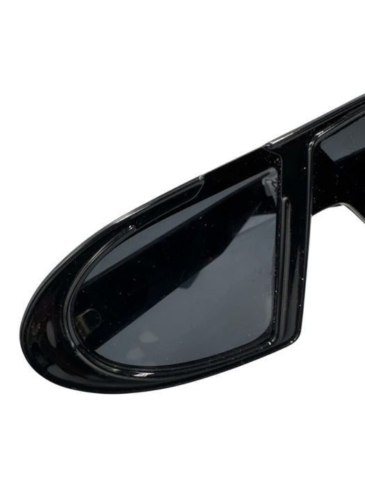 Dior Black Acetate Cut Out Tinted Oval Sunglasses Black