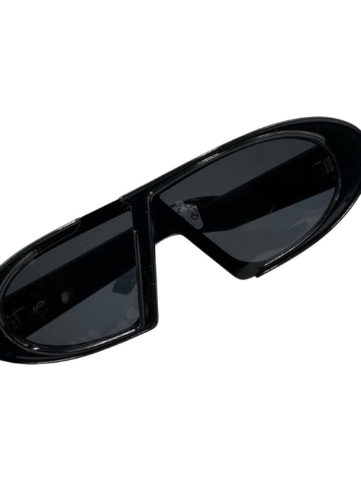 Dior Black Acetate Cut Out Tinted Oval Sunglasses Black