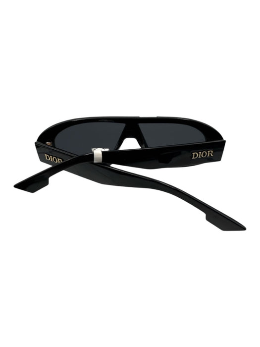 Dior Black Acetate Cut Out Tinted Oval Sunglasses Black