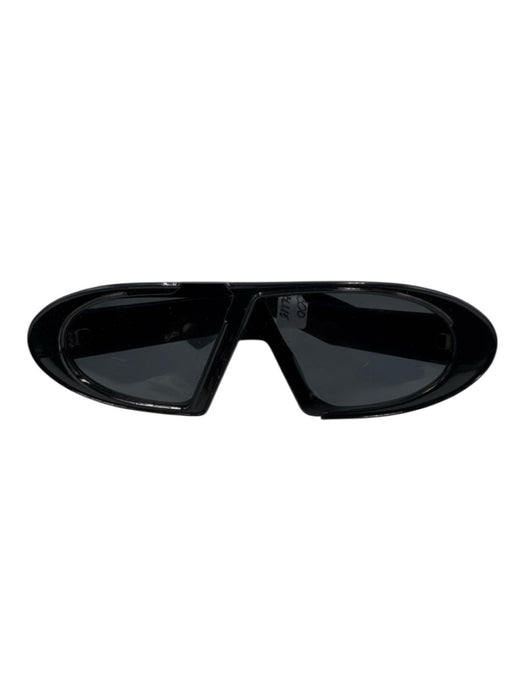 Dior Black Acetate Cut Out Tinted Oval Sunglasses Black