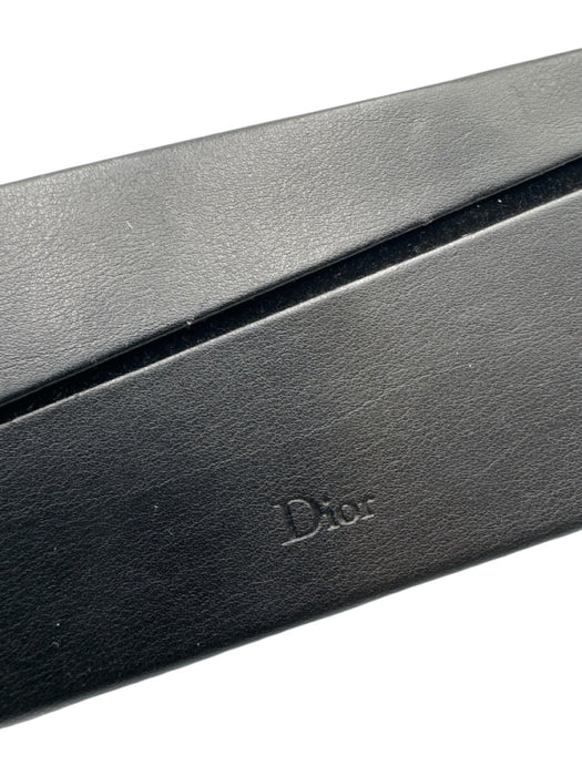 Dior Black Acetate Cut Out Tinted Oval Sunglasses Black
