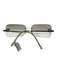 Chanel Silver Metal Rimless Interlocking CC Gradient Square Sunglasses Silver