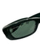 Balenciaga Dark Green & Silver Acetate Logo Rectangle Sunglasses Dark Green & Silver