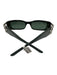 Balenciaga Dark Green & Silver Acetate Logo Rectangle Sunglasses Dark Green & Silver