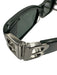 Balenciaga Dark Green & Silver Acetate Logo Rectangle Sunglasses Dark Green & Silver