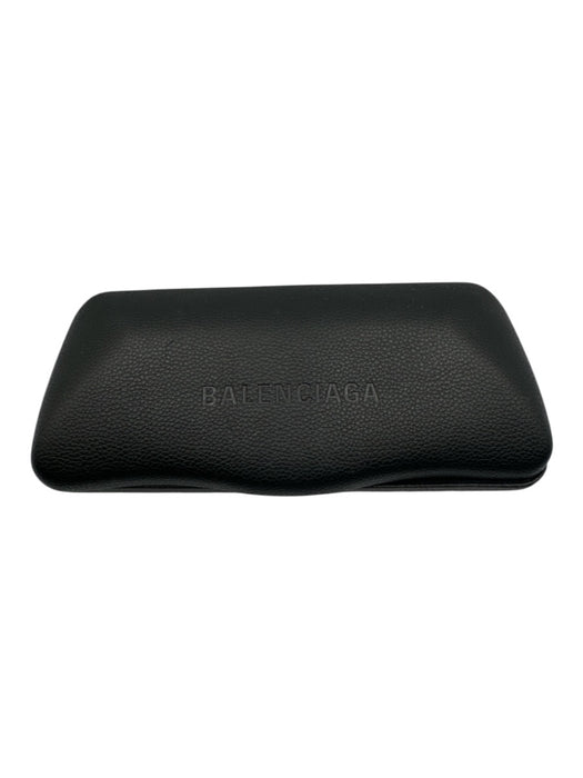 Balenciaga Dark Green & Silver Acetate Logo Rectangle Sunglasses Dark Green & Silver