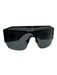 Versace Black Acetate Oversized medusa insignia Shield Sunglasses Black