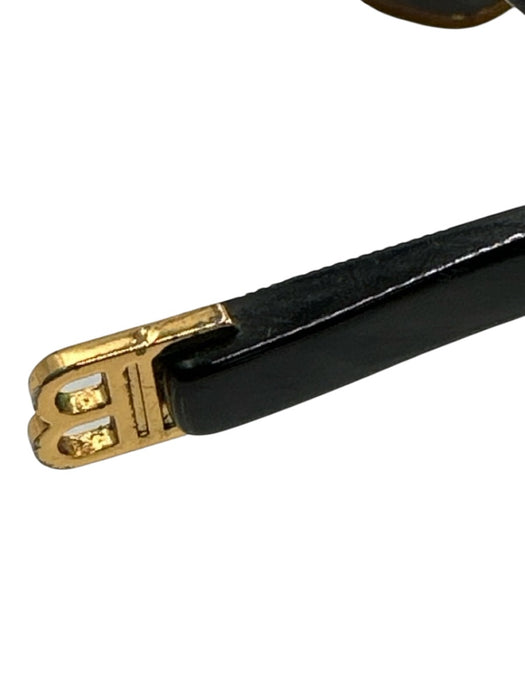 Balmain Black & Gold Metal Shield Sunglasses Black & Gold