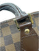 Louis Vuitton Brown Coated Canvas Leather trim Damier Zip Rolled Handles Bag Brown / Medium