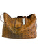 MCM Tan Brown Leather Reversable Monogram Pouch Included Tote Bag Tan Brown / XL