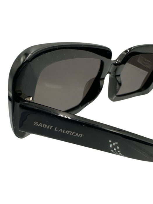 Saint Laurent Black Acetate Square Sunglasses Black