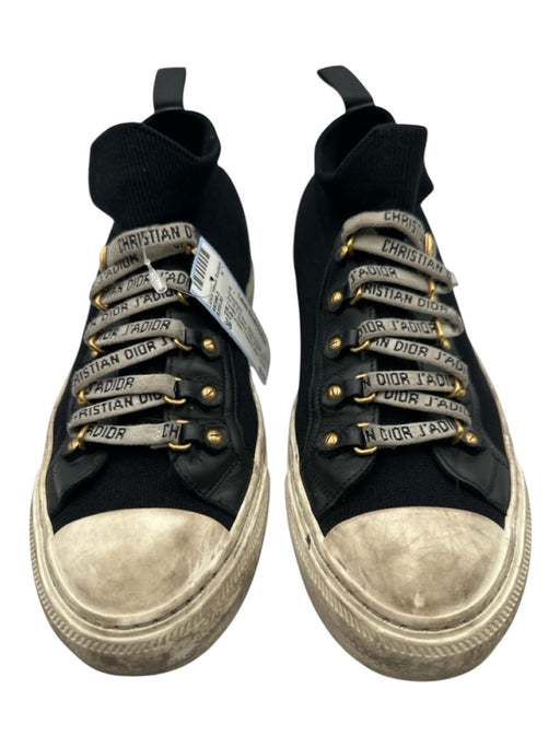 Dior Shoe Size 38 Black & Beige Leather & Textile Rubber Sole Sock Sneakers Black & Beige / 38