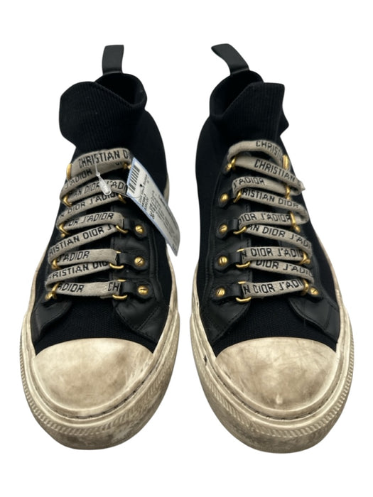 Dior Shoe Size 38 Black & Beige Leather & Textile Rubber Sole Sock Sneakers Black & Beige / 38