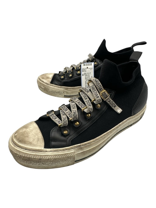 Dior Shoe Size 38 Black & Beige Leather & Textile Rubber Sole Sock Sneakers Black & Beige / 38