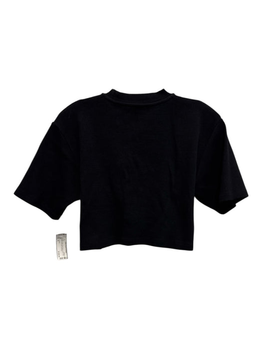 Off White Size M Black Cotton Short Sleeve Crop Crew Neck Crew Neck Top Black / M