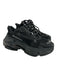 Balenciaga Shoe Size 37 Black Leather Synthetic Knit Lug sole Low Top Sneakers Black / 37