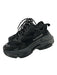 Balenciaga Shoe Size 37 Black Leather Synthetic Knit Lug sole Low Top Sneakers Black / 37