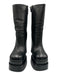 Versace Shoe Size 39.5 Black Leather Mid Calf Side Zip Platform Boots Black / 39.5