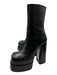 Versace Shoe Size 39.5 Black Leather Mid Calf Side Zip Platform Boots Black / 39.5