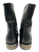 Chanel Shoe Size 39.5 Black Leather silver tone hardware Diamond Stitch Boots Black / 39.5