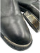 Chanel Shoe Size 39.5 Black Leather silver tone hardware Diamond Stitch Boots Black / 39.5