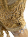 Chanel Shoe Size 39 Cream & Gold textile upper Brocade Lace Up Peep Toe Booties Cream & Gold / 39